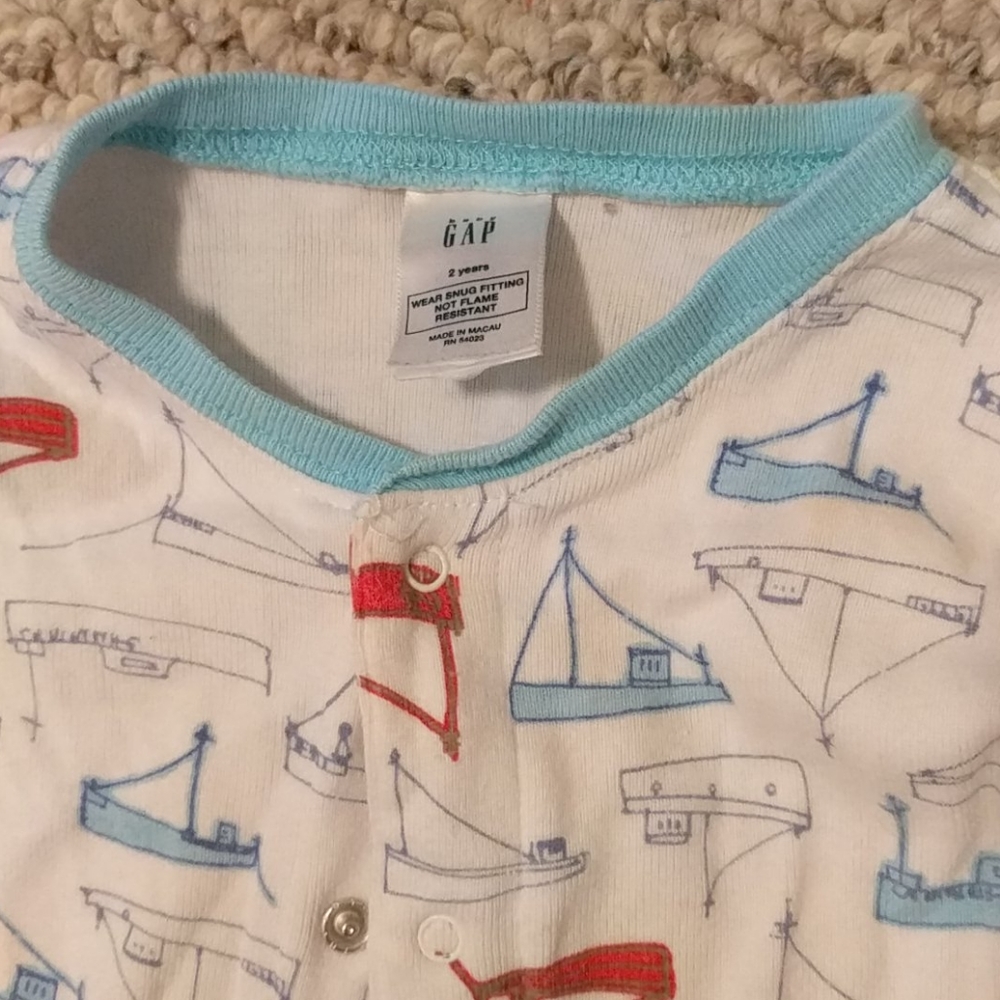 Boys sailboat cotton pajamas
